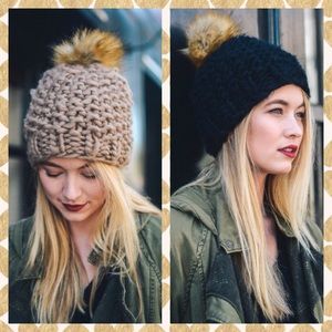 Mocha ,Black Fur Pom Pom